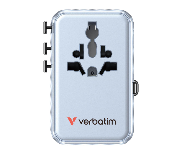 Verbatim Charge 'n' Travel 100W Adapter with retractable cable blue - 1484043 - zdjęcie 2